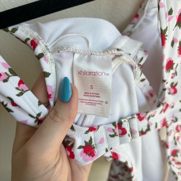 Xhilaration | White Floral Cut-Out Swimsuit - Picture 6 of 7